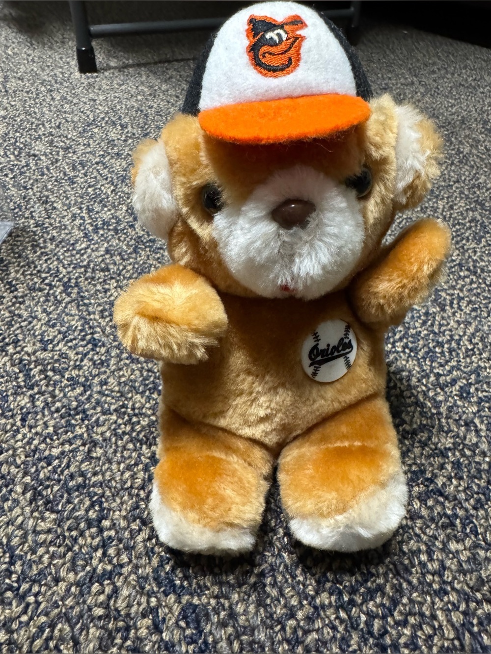 Baltimore Orioles Plush Bear with Orange & White Cap